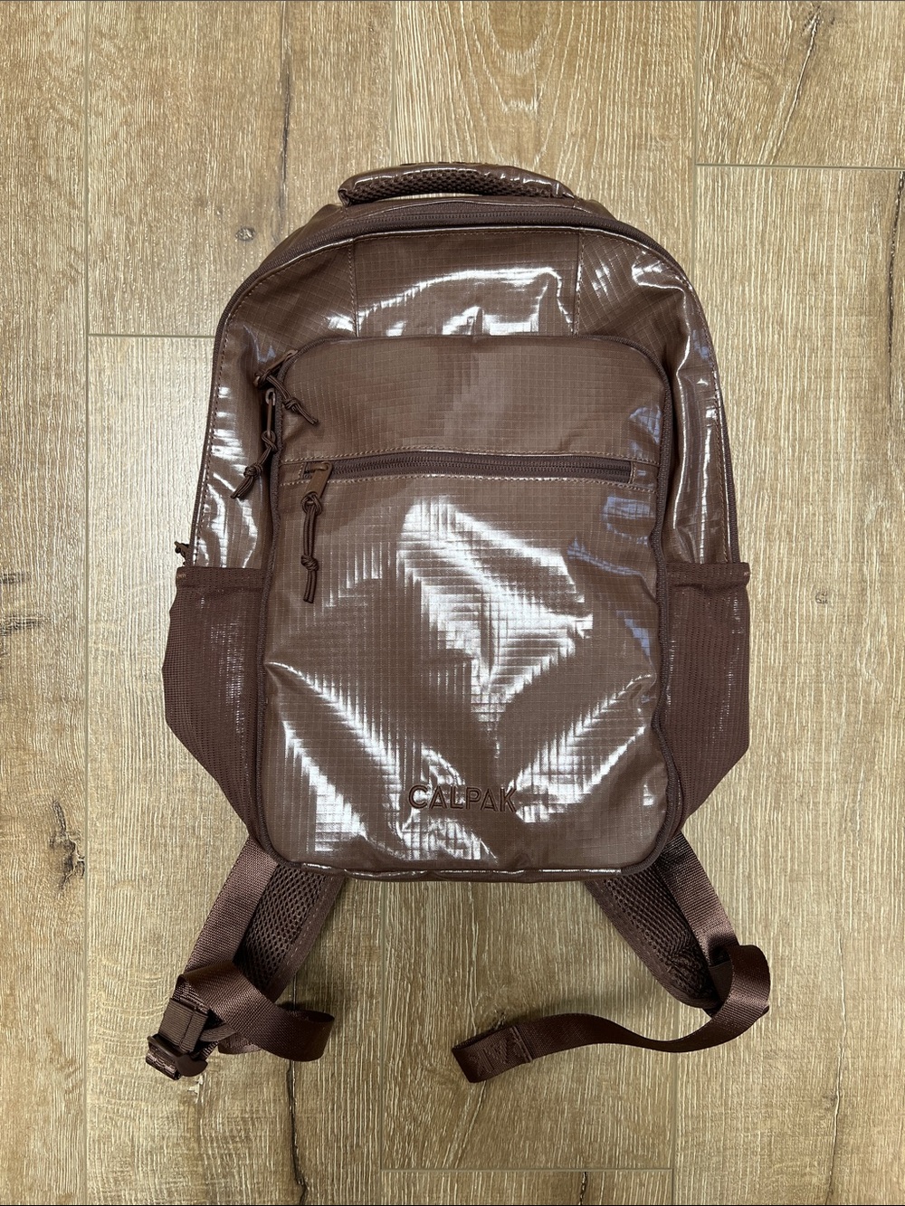 Calpak Terra Backpack Glossy brown (chocolate color)with hydration reservoir